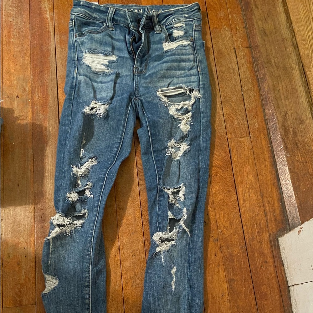 skinny ripped AE jeans